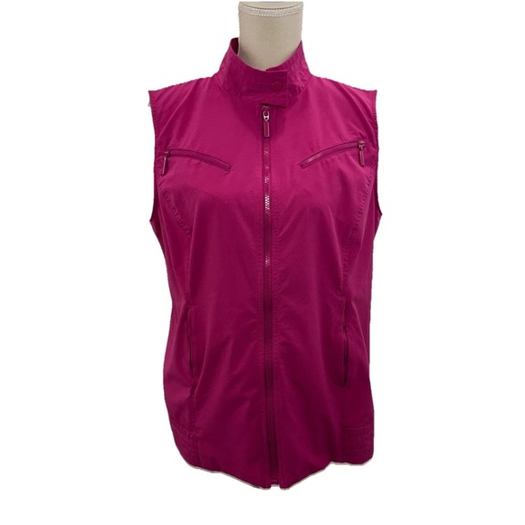 Zenergy By Chico’s Lightweight Vest Top Women’s Large Full Zip Pockets Pink - Picture 1 of 7